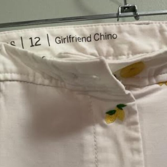 Talbots Girlfriend Chinos Lemon embroidery - Picture 3 of 3